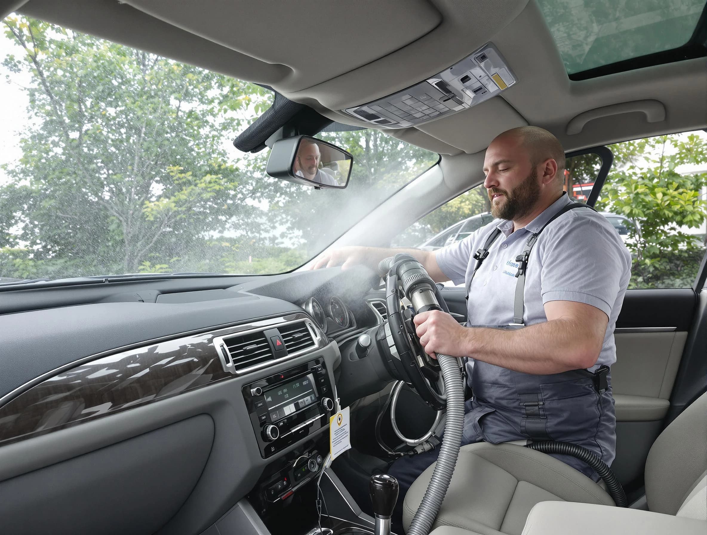 Short Pump Air Duct Cleaning specialist performing professional car duct cleaning in Short Pump